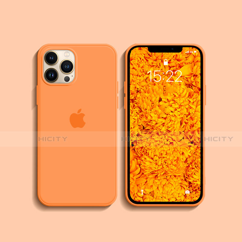 Custodia Silicone Ultra Sottile Morbida 360 Gradi Cover S08 per Apple iPhone 13 Pro Arancione