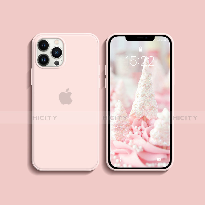 Custodia Silicone Ultra Sottile Morbida 360 Gradi Cover S08 per Apple iPhone 13 Pro Max Rosa