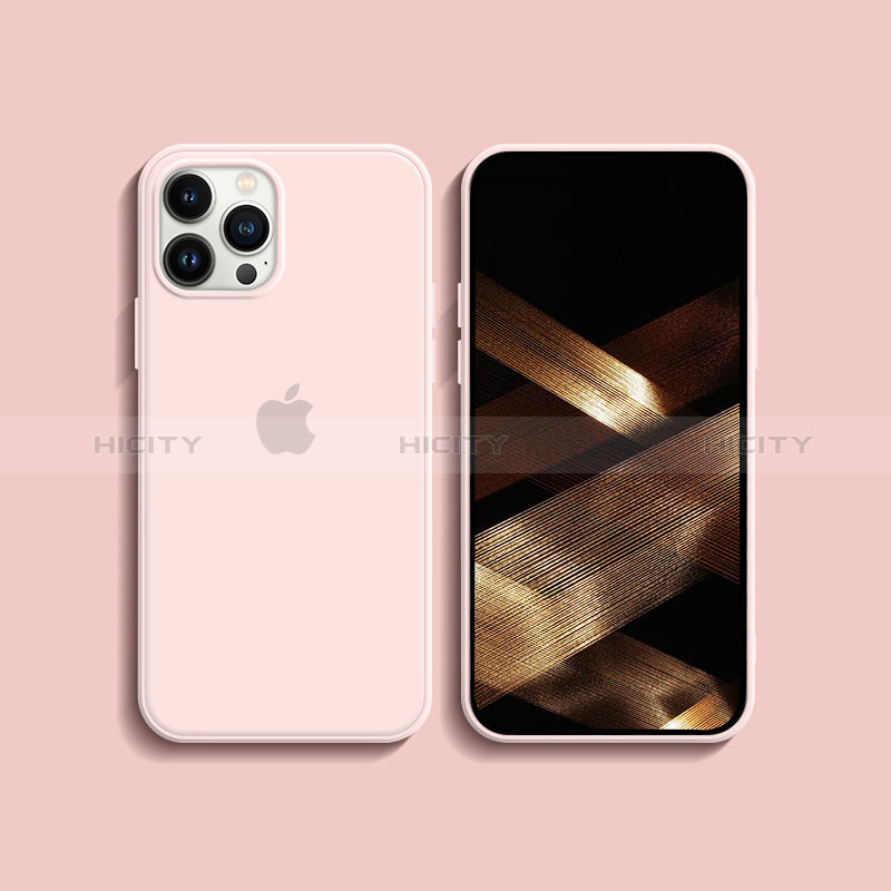 Custodia Silicone Ultra Sottile Morbida 360 Gradi Cover S08 per Apple iPhone 14 Pro Max Rosa