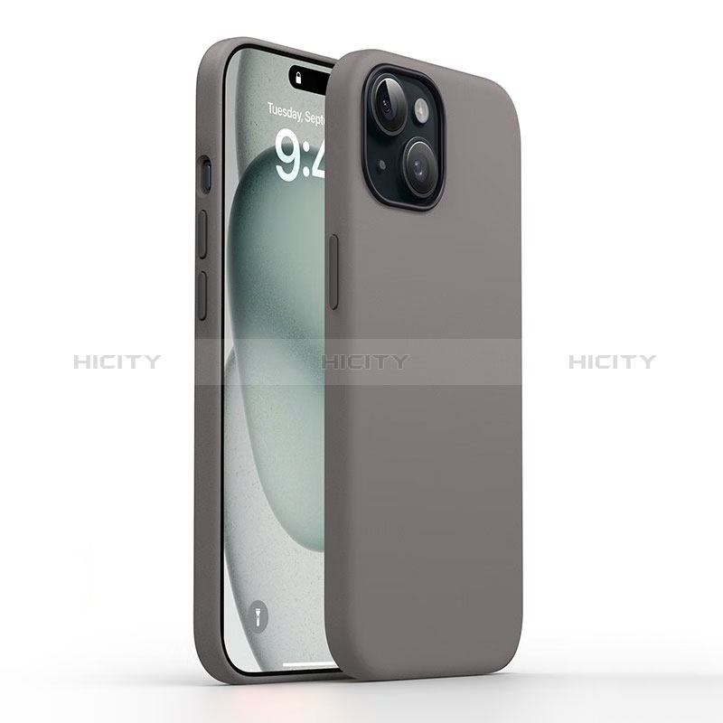 Custodia Silicone Ultra Sottile Morbida 360 Gradi Cover YK1 per Apple iPhone 14 Grigio Scuro