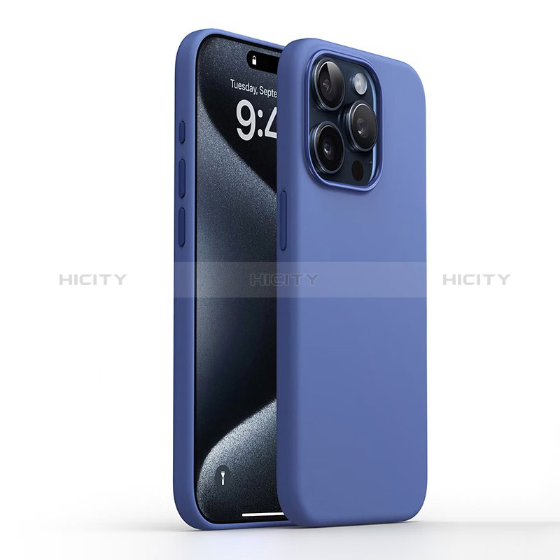 Custodia Silicone Ultra Sottile Morbida 360 Gradi Cover YK1 per Apple iPhone 16 Pro Blu