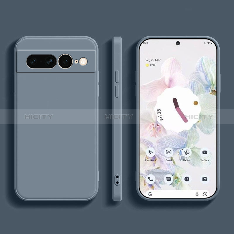 Custodia Silicone Ultra Sottile Morbida 360 Gradi Cover YK1 per Google Pixel 7 Pro 5G Grigio