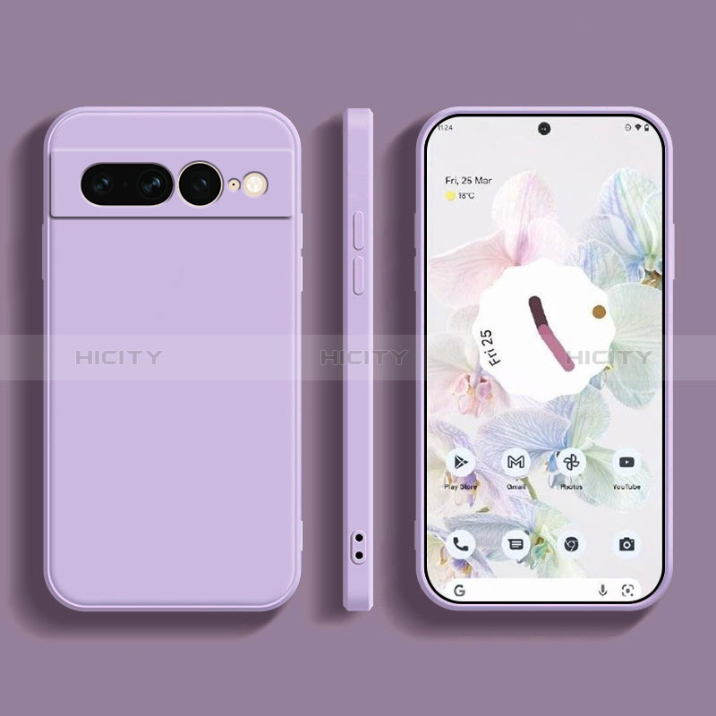 Custodia Silicone Ultra Sottile Morbida 360 Gradi Cover YK1 per Google Pixel 7 Pro 5G Lavanda