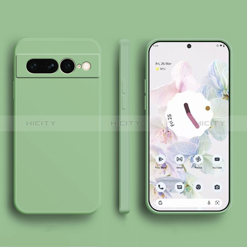 Custodia Silicone Ultra Sottile Morbida 360 Gradi Cover YK1 per Google Pixel 7 Pro 5G Verde Pastello