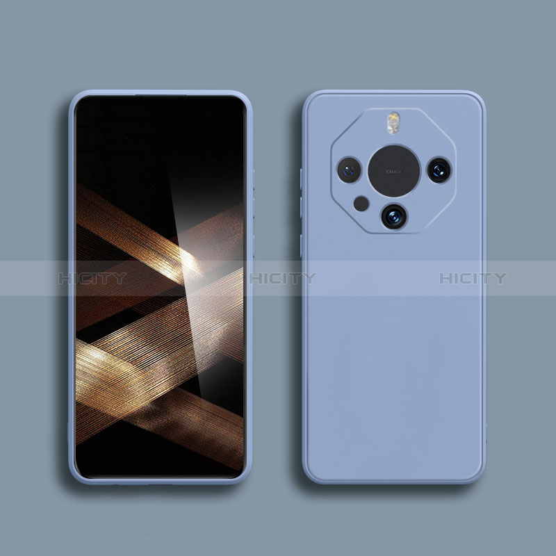 Custodia Silicone Ultra Sottile Morbida 360 Gradi Cover YK1 per Huawei Mate 60 RS Ultimate Grigio Lavanda