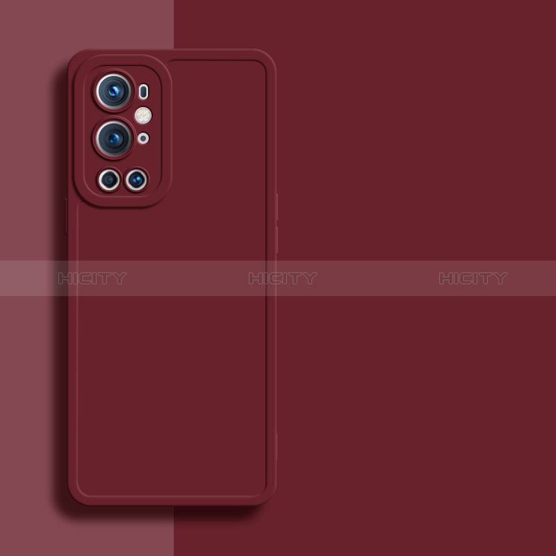 Custodia Silicone Ultra Sottile Morbida 360 Gradi Cover YK1 per OnePlus 9 Pro 5G Rosso Rosa