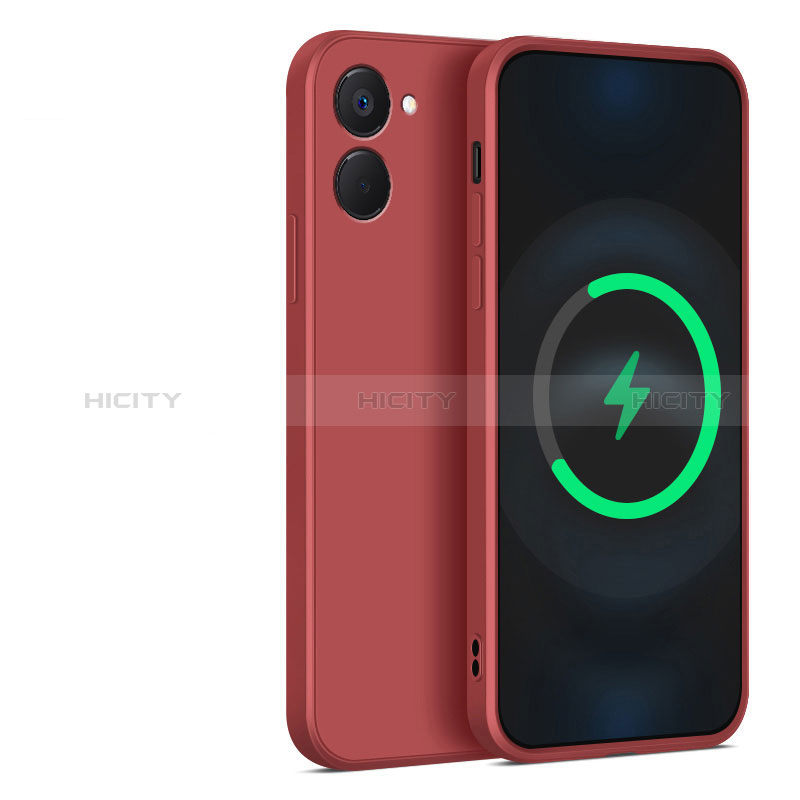 Custodia Silicone Ultra Sottile Morbida 360 Gradi Cover YK1 per Realme V30t 5G Rosso