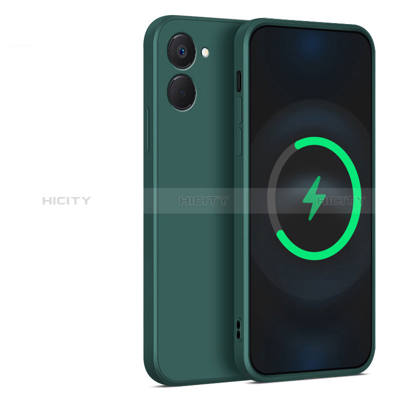 Custodia Silicone Ultra Sottile Morbida 360 Gradi Cover YK1 per Realme V30t 5G Verde Notte