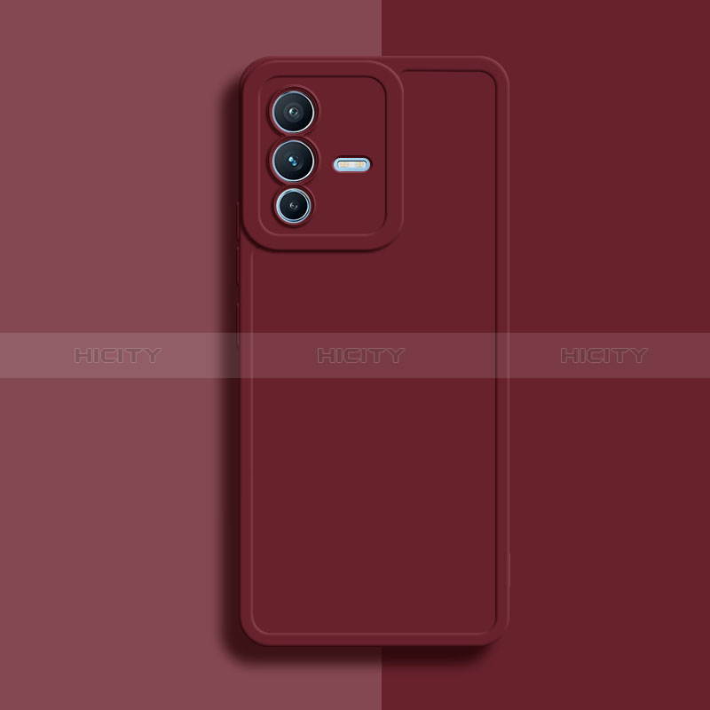 Custodia Silicone Ultra Sottile Morbida 360 Gradi Cover YK1 per Vivo V23 Pro 5G Rosso