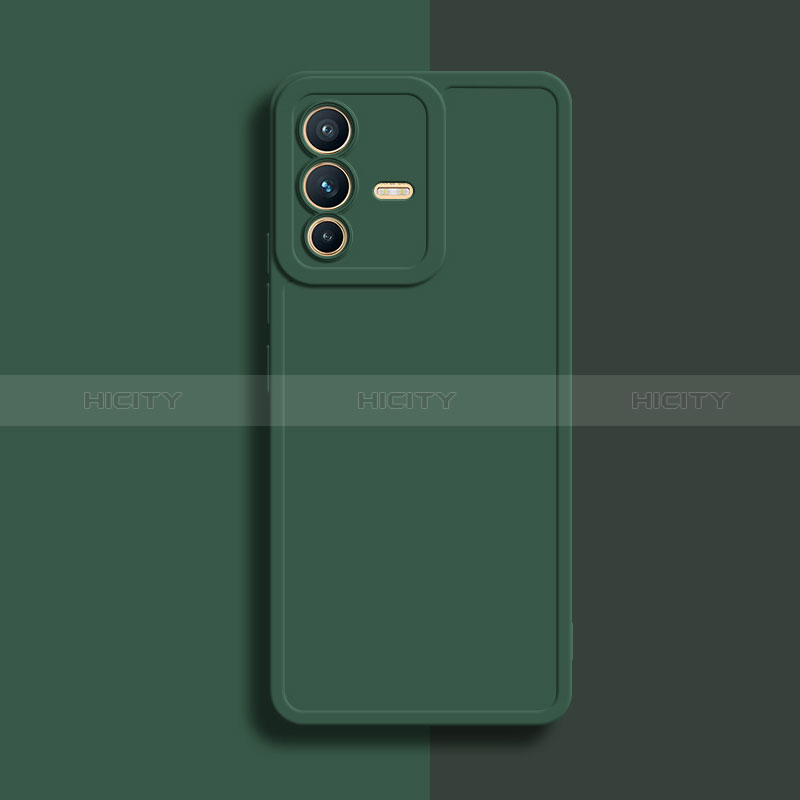 Custodia Silicone Ultra Sottile Morbida 360 Gradi Cover YK1 per Vivo V23 Pro 5G Verde Notte