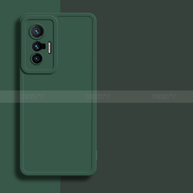 Custodia Silicone Ultra Sottile Morbida 360 Gradi Cover YK1 per Vivo X70t Verde Notte