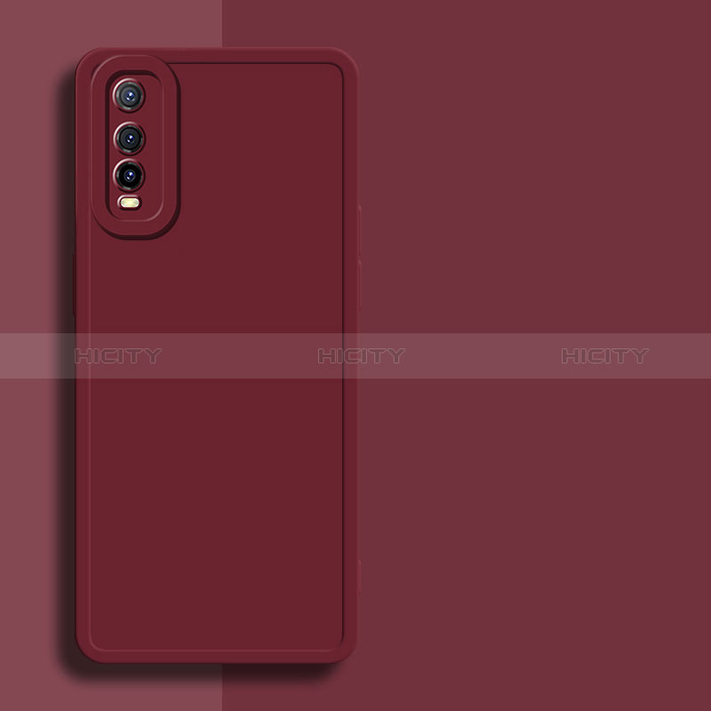 Custodia Silicone Ultra Sottile Morbida 360 Gradi Cover YK1 per Vivo Y51s 5G Rosso