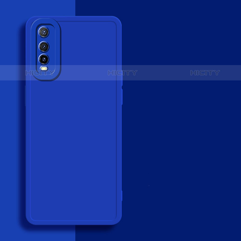 Custodia Silicone Ultra Sottile Morbida 360 Gradi Cover YK1 per Vivo Y70S 5G Blu