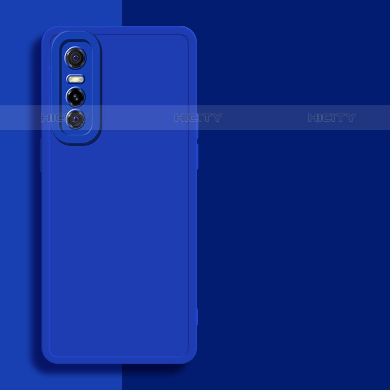 Custodia Silicone Ultra Sottile Morbida 360 Gradi Cover YK1 per Vivo Y73s 5G Blu