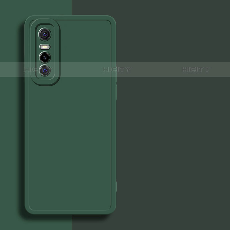 Custodia Silicone Ultra Sottile Morbida 360 Gradi Cover YK1 per Vivo Y73s 5G Verde Notte