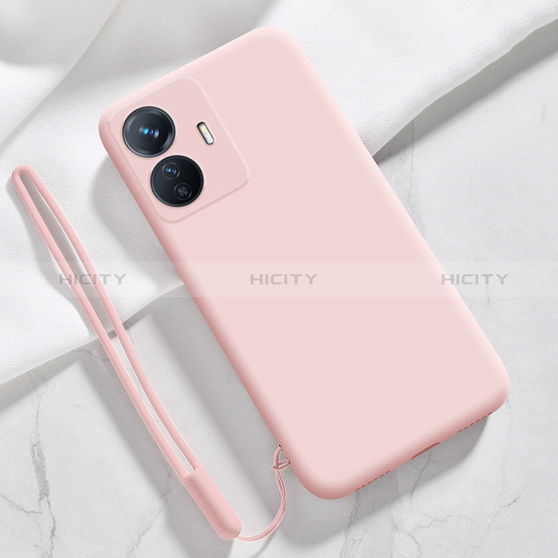 Custodia Silicone Ultra Sottile Morbida 360 Gradi Cover YK1 per Vivo Y77 5G Rosa