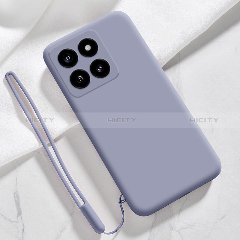 Custodia Silicone Ultra Sottile Morbida 360 Gradi Cover YK1 per Xiaomi Mi 14 5G Grigio Lavanda