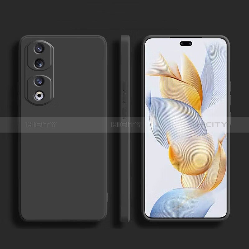 Custodia Silicone Ultra Sottile Morbida 360 Gradi Cover YK2 per Huawei Honor 90 Pro 5G Nero