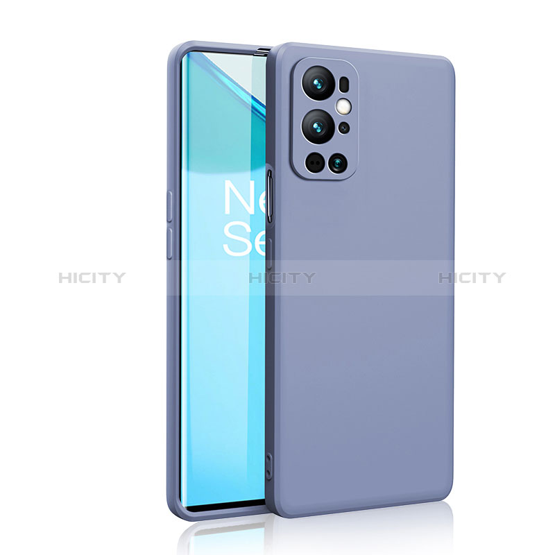 Custodia Silicone Ultra Sottile Morbida 360 Gradi Cover YK2 per OnePlus 9 Pro 5G Grigio Lavanda