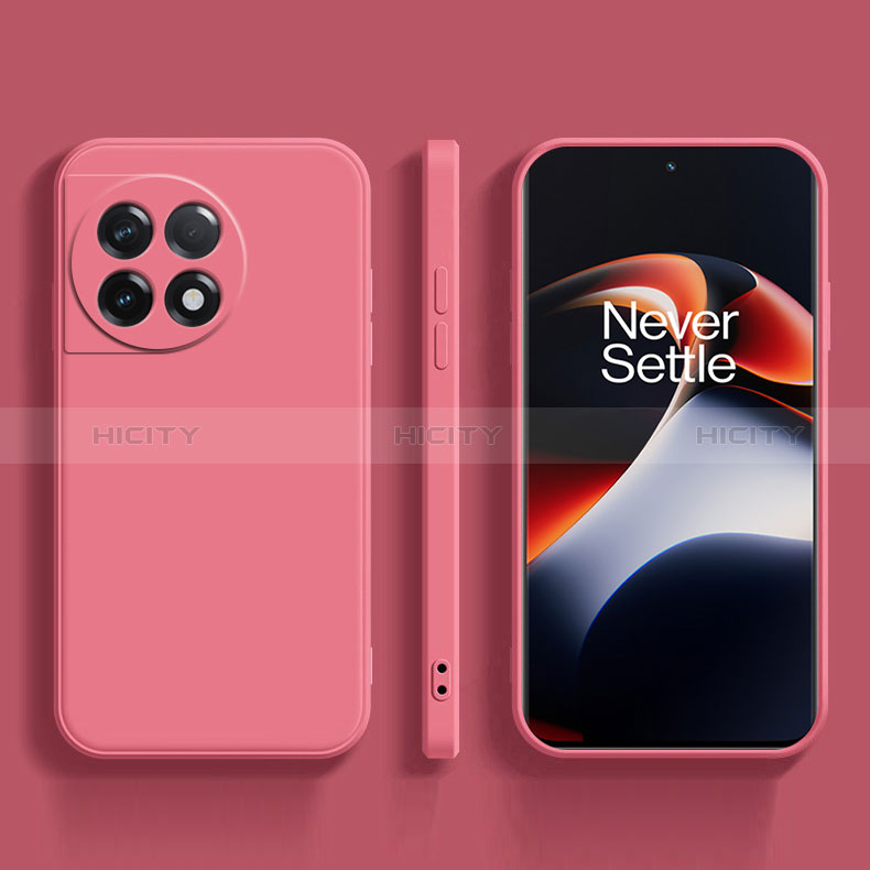 Custodia Silicone Ultra Sottile Morbida 360 Gradi Cover YK2 per OnePlus Ace 2 Pro 5G Rosa Caldo