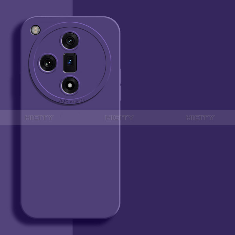 Custodia Silicone Ultra Sottile Morbida 360 Gradi Cover YK2 per Oppo Find X7 5G Viola