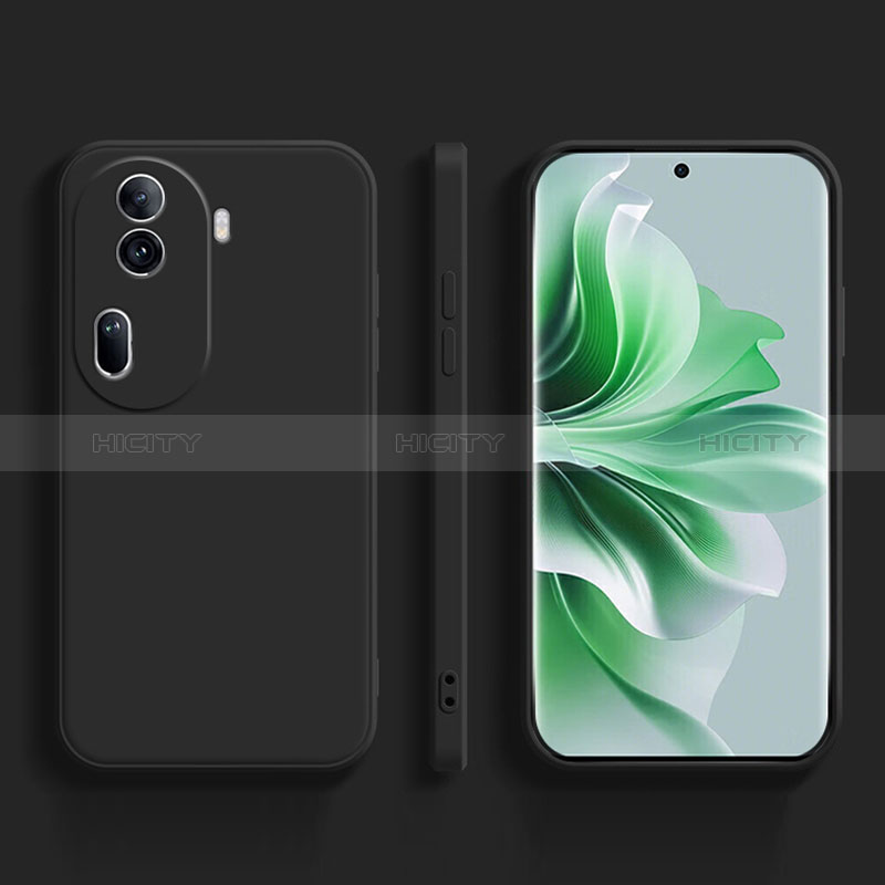 Custodia Silicone Ultra Sottile Morbida 360 Gradi Cover YK2 per Oppo Reno11 Pro 5G Nero