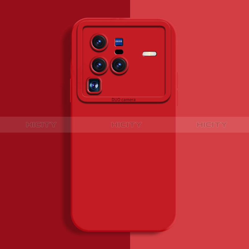 Custodia Silicone Ultra Sottile Morbida 360 Gradi Cover YK2 per Vivo X80 Pro 5G Rosso