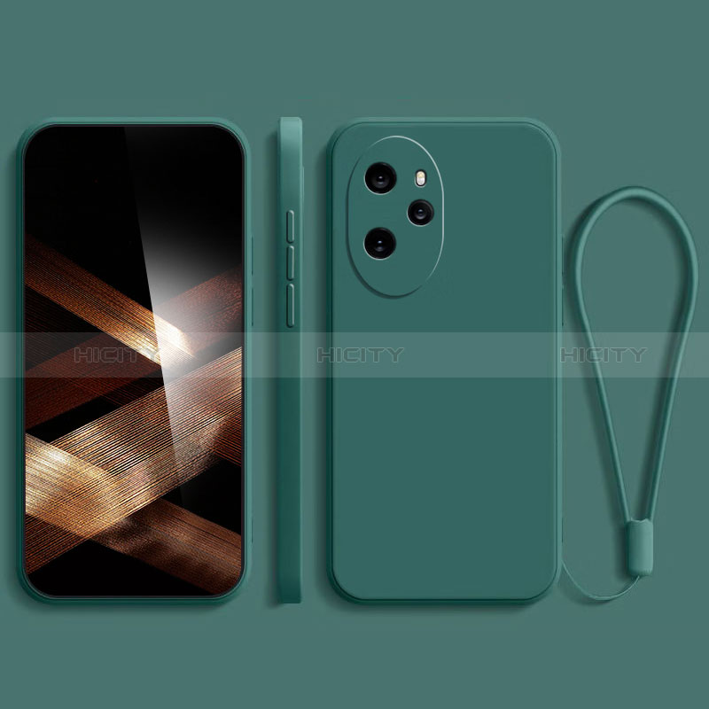 Custodia Silicone Ultra Sottile Morbida 360 Gradi Cover YK3 per Huawei Honor 100 Pro 5G Verde Notte