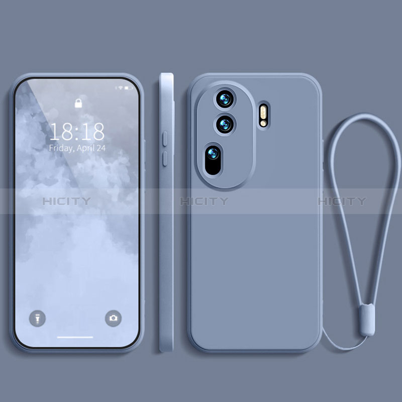 Custodia Silicone Ultra Sottile Morbida 360 Gradi Cover YK3 per Oppo Reno11 Pro 5G Grigio Lavanda