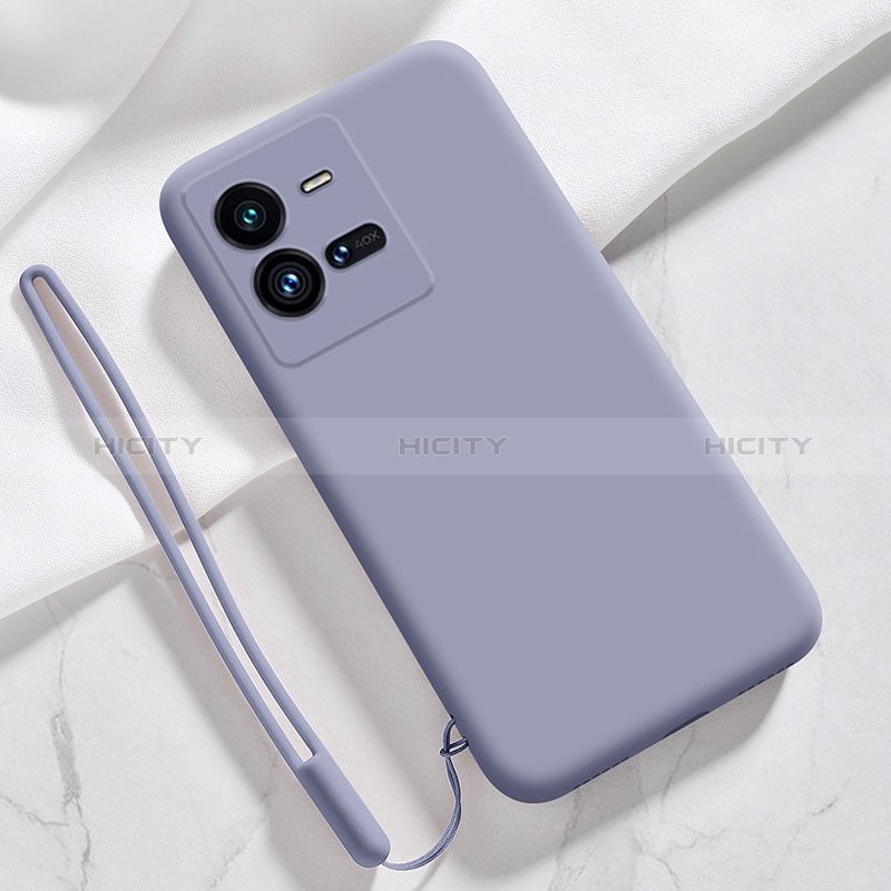 Custodia Silicone Ultra Sottile Morbida 360 Gradi Cover YK3 per Vivo V25e Grigio Lavanda