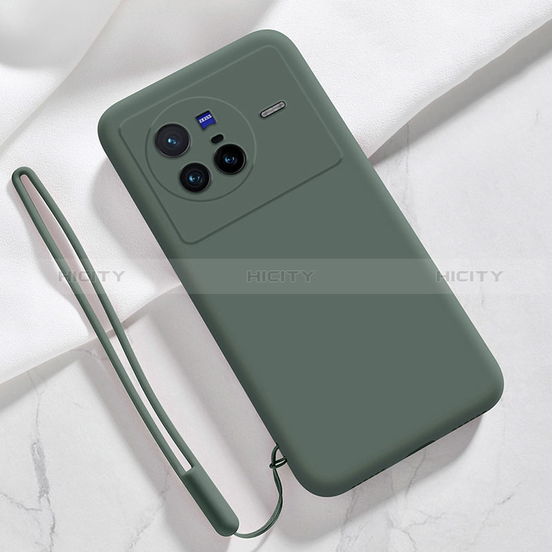 Custodia Silicone Ultra Sottile Morbida 360 Gradi Cover YK3 per Vivo X80 5G Verde Notte