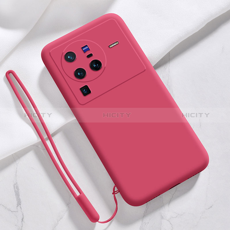 Custodia Silicone Ultra Sottile Morbida 360 Gradi Cover YK3 per Vivo X80 Pro 5G Rosso