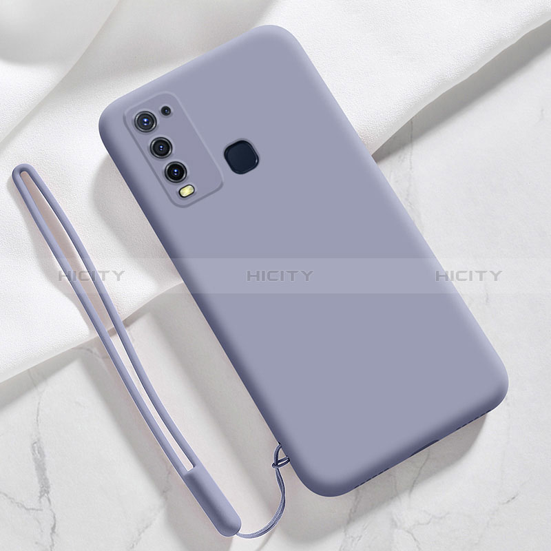 Custodia Silicone Ultra Sottile Morbida 360 Gradi Cover YK3 per Vivo Y50 Grigio Lavanda