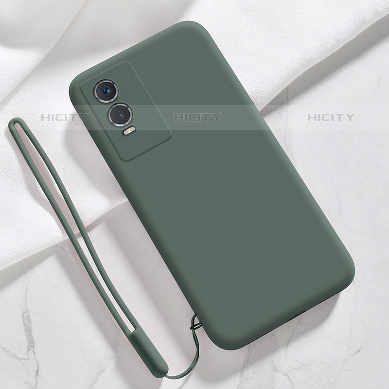 Custodia Silicone Ultra Sottile Morbida 360 Gradi Cover YK3 per Vivo Y74s 5G Verde Notte