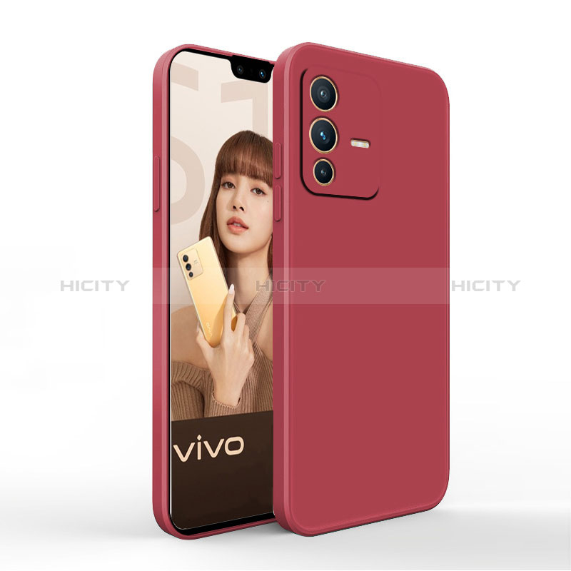 Custodia Silicone Ultra Sottile Morbida 360 Gradi Cover YK4 per Vivo V23 Pro 5G Rosso