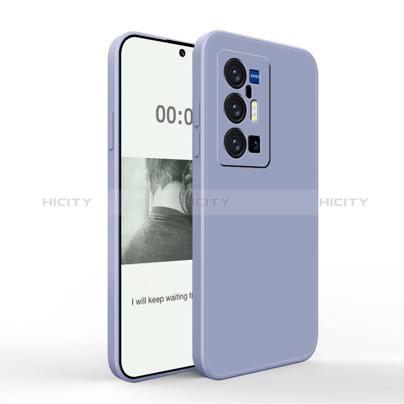 Custodia Silicone Ultra Sottile Morbida 360 Gradi Cover YK4 per Vivo X70 Pro+ Plus 5G Grigio Lavanda