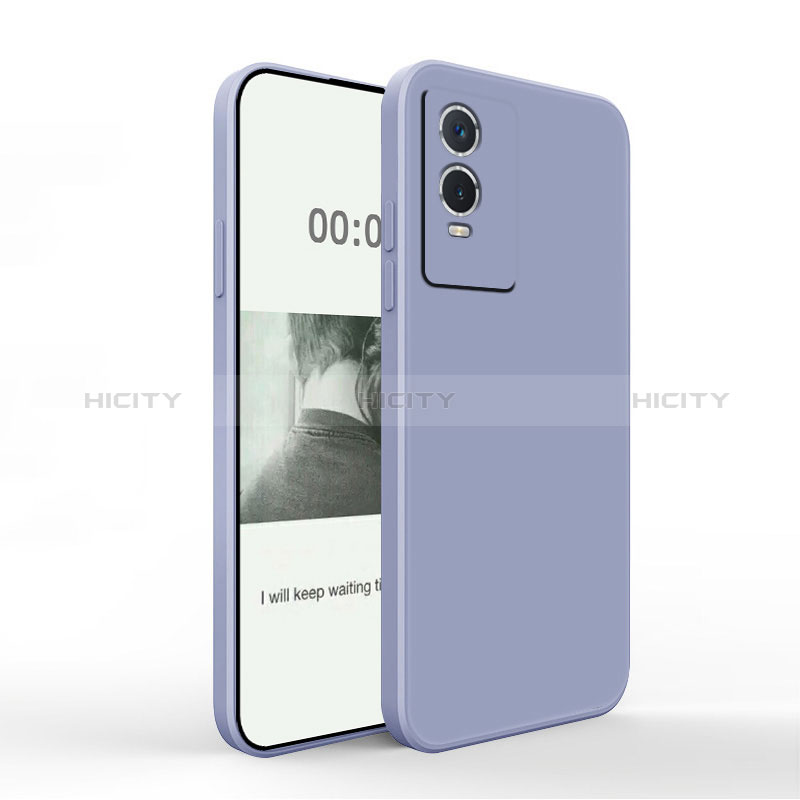 Custodia Silicone Ultra Sottile Morbida 360 Gradi Cover YK4 per Vivo Y76s 5G Grigio Lavanda