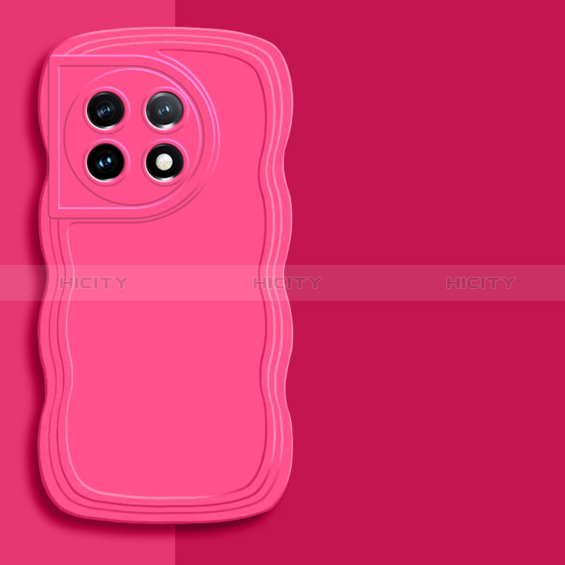 Custodia Silicone Ultra Sottile Morbida 360 Gradi Cover YK7 per OnePlus Ace 2 Pro 5G Rosa Caldo