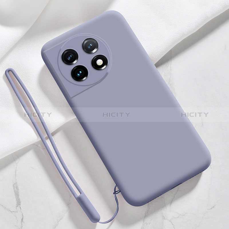 Custodia Silicone Ultra Sottile Morbida 360 Gradi Cover YK8 per OnePlus 11 5G Grigio Lavanda