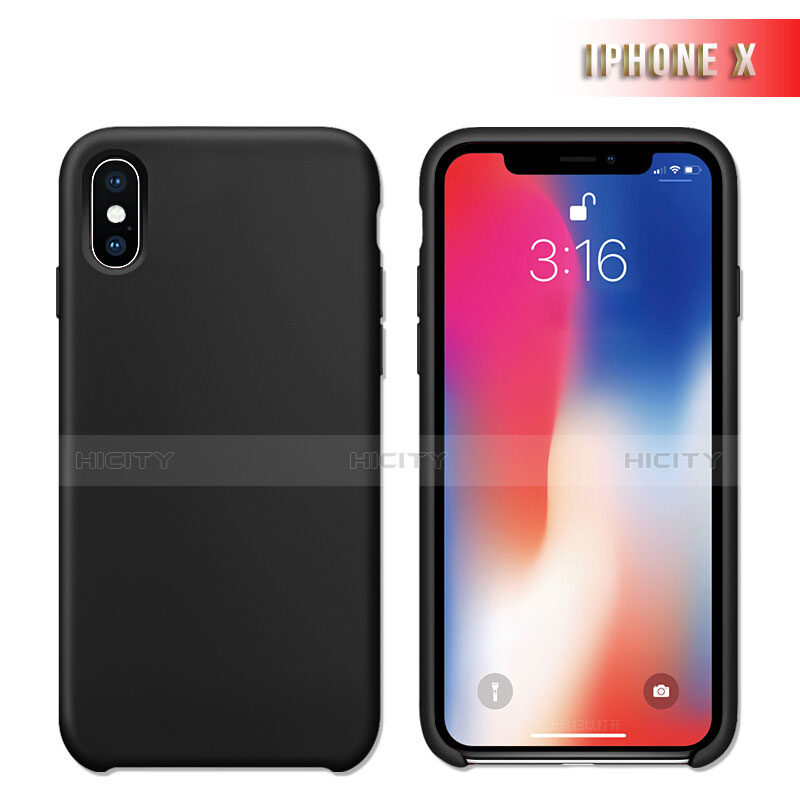 Custodia Silicone Ultra Sottile Morbida 360 Gradi M02 per Apple iPhone X Nero