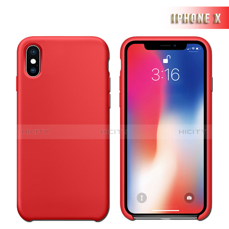 Custodia Silicone Ultra Sottile Morbida 360 Gradi M02 per Apple iPhone X Rosso