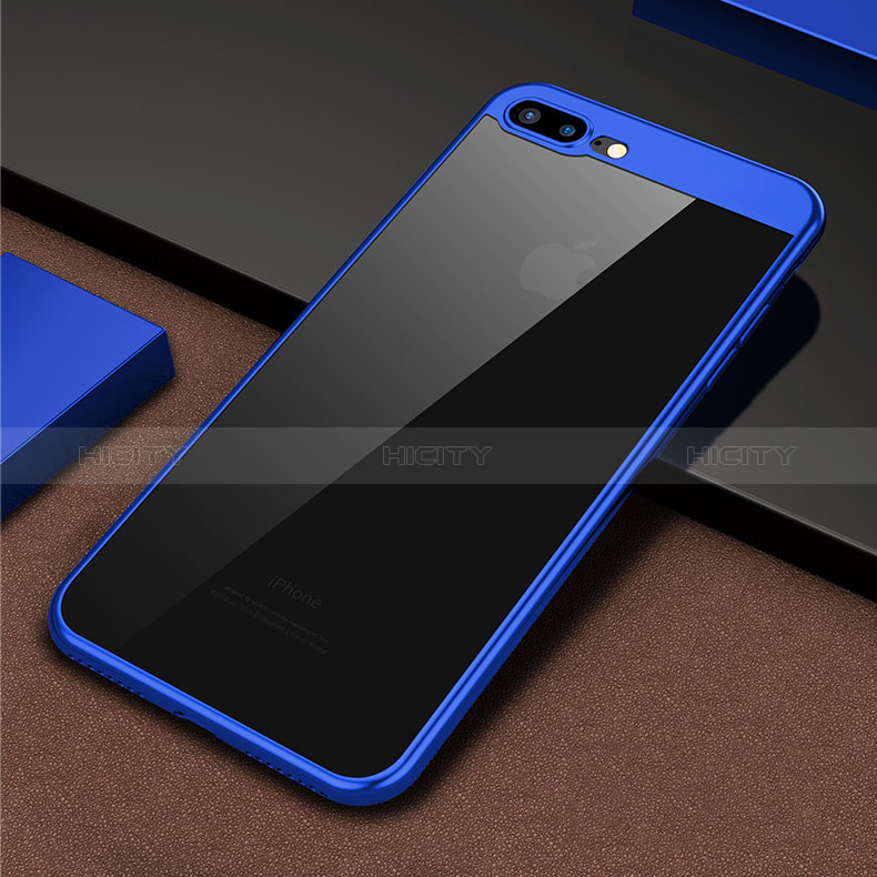 Custodia Silicone Ultra Sottile Morbida 360 Gradi Z03 per Apple iPhone 8 Plus Blu