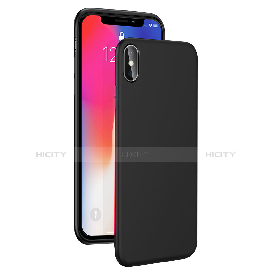 Custodia Silicone Ultra Sottile Morbida C02 per Apple iPhone Xs Nero