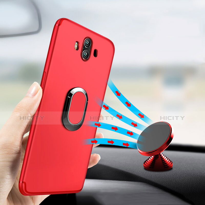 Custodia Silicone Ultra Sottile Morbida con Anello Supporto A04 per Huawei Mate 10 Rosso