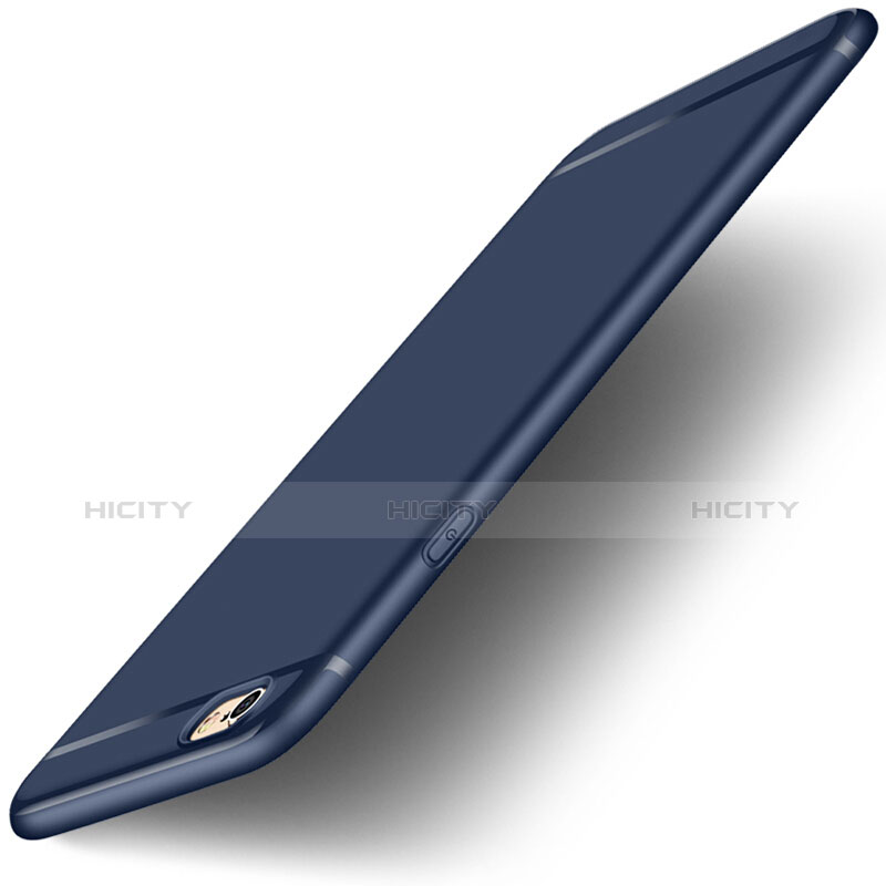 Custodia Silicone Ultra Sottile Morbida con Anello Supporto per Apple iPhone 6 Blu