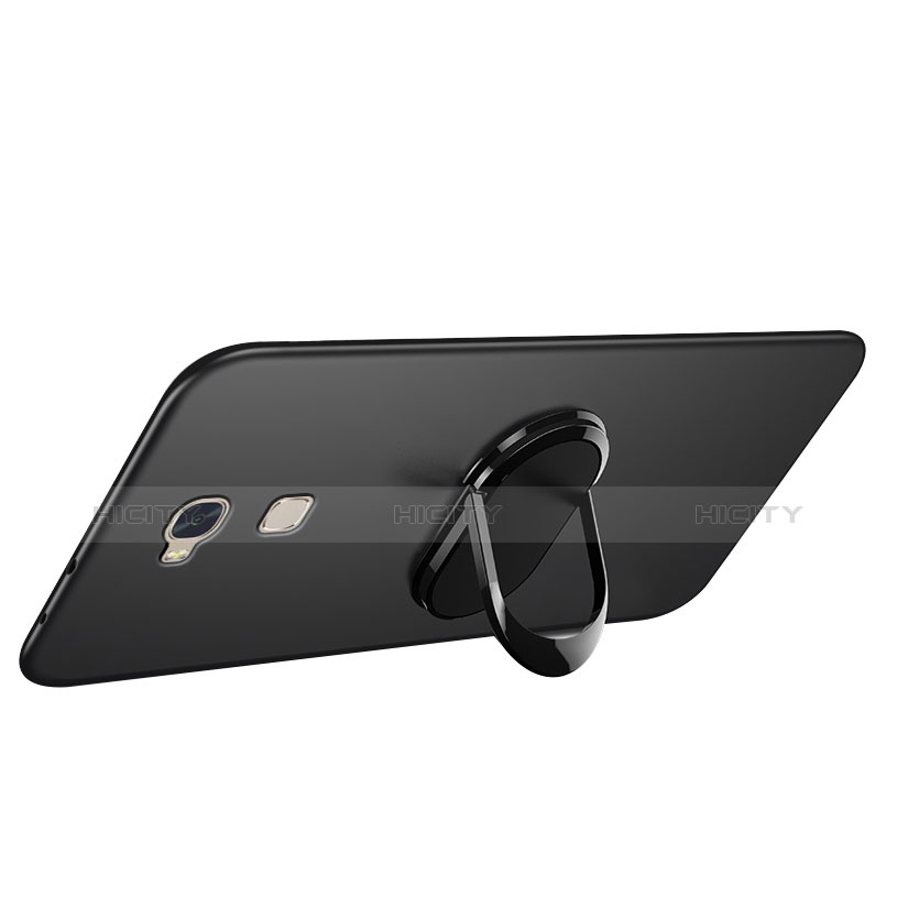 Custodia Silicone Ultra Sottile Morbida con Anello Supporto per Huawei Honor Play 5X Nero