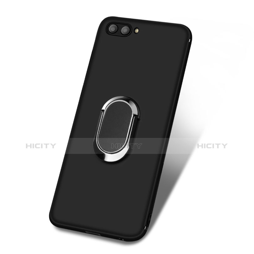 Custodia Silicone Ultra Sottile Morbida con Anello Supporto per Huawei Nova 2S Nero