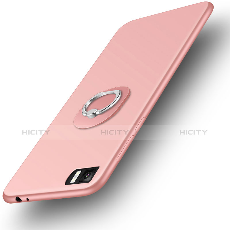 Custodia Silicone Ultra Sottile Morbida con Anello Supporto per Xiaomi Mi 3 Oro Rosa