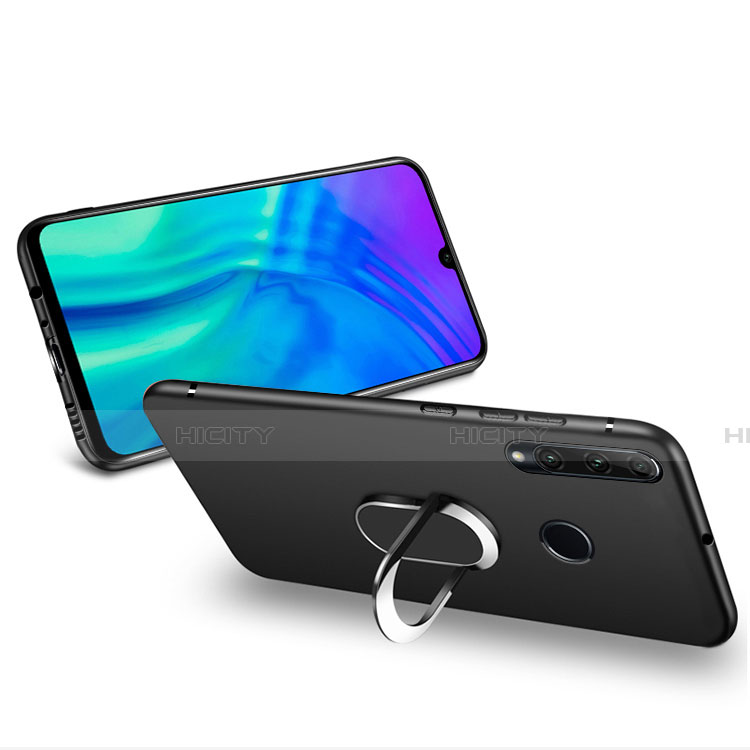 Custodia Silicone Ultra Sottile Morbida con Magnetico Anello Supporto per Huawei Honor 20E Nero