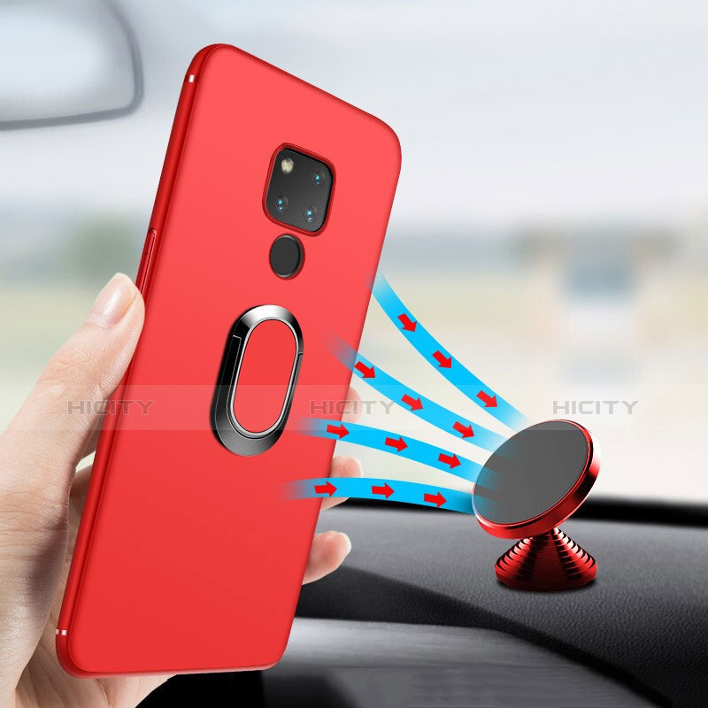 Custodia Silicone Ultra Sottile Morbida con Magnetico Anello Supporto per Huawei Mate 20 X Rosso